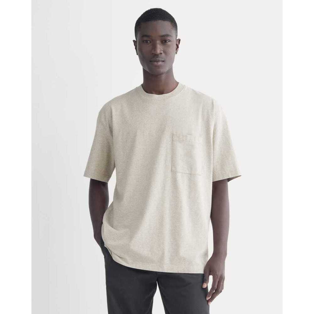 Everlane Men's Oversized Classic T-Shirt in Heathered Oatmeal, Size Large,